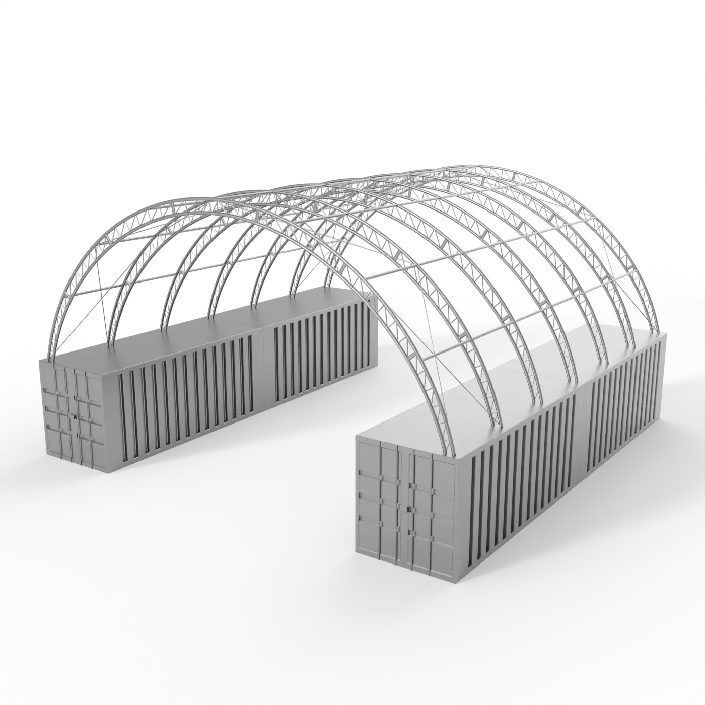 Premium Containerüberdachung massiver Stahl
