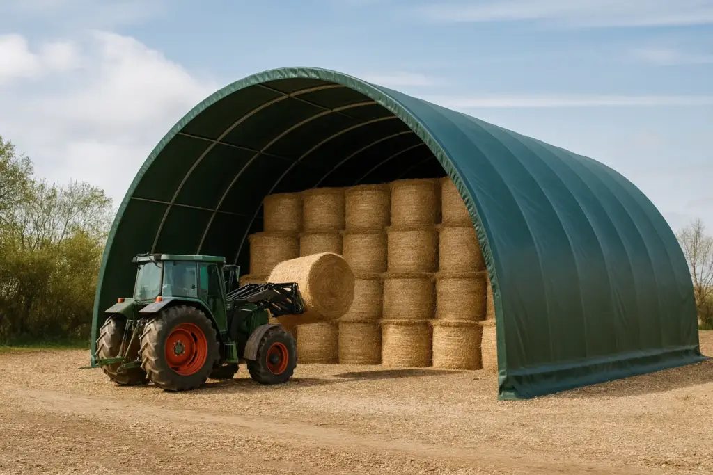 Rundbogenhalle als Viehunterstand
